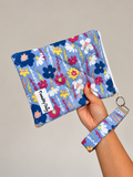 Quilted and Padded Ereader Sleeve with Zipper Closure and Matching Wristlet Keyrings