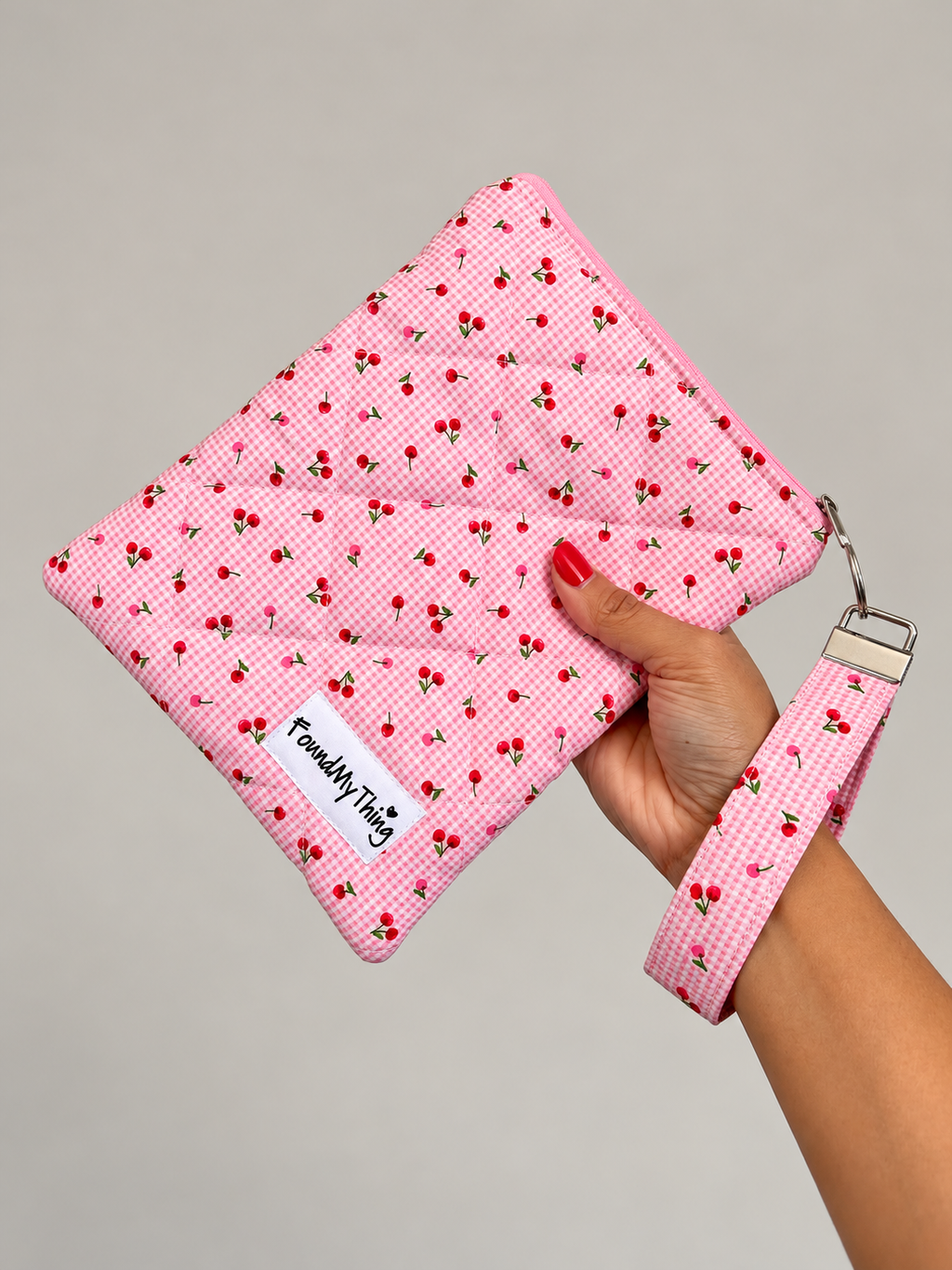Quilted and Padded Ereader Sleeve with Zipper Closure and Matching Wristlet Keyrings