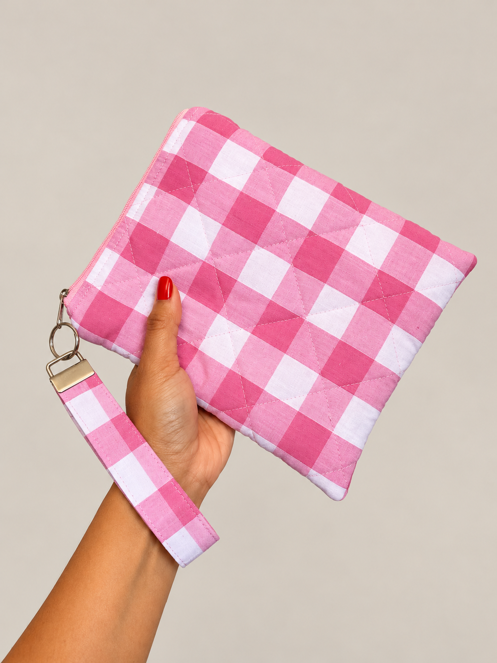Quilted and Padded Ereader Sleeve with Zipper Closure and Matching Wristlet Keyrings