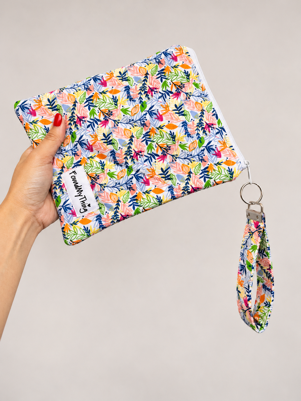Quilted and Padded Ereader Sleeve with Zipper Closure and Matching Wristlet Keyrings