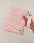Quilted and Padded Ereader Sleeve for Kindle Paperwhite with Zipper Closure and Matching Wristlet Keyrings
